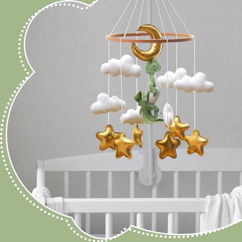 Wenqik Dragon Crib Mobile for Nursery Green