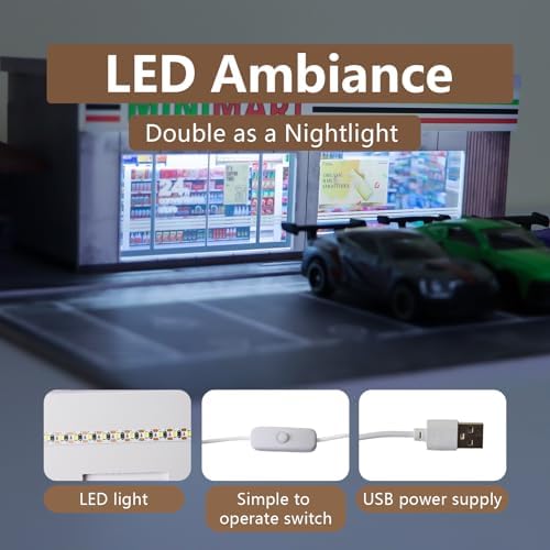 ZAWALUD 164 Model Car Display Case with LED Lamps