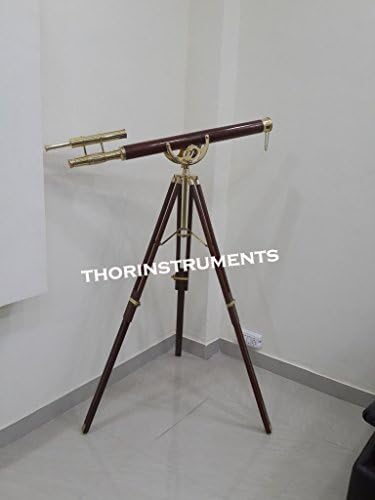 THOR INSTRUMENTS Nautical Brass Wood Telescope Stand