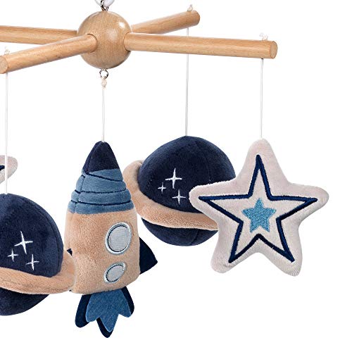 Lambs Ivy Sky Rocket Musical Crib Mobile - Blue