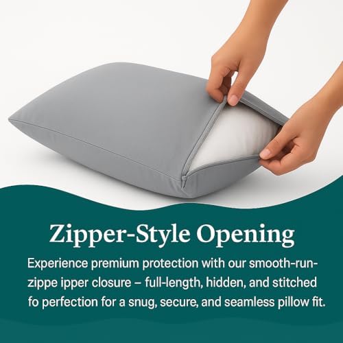 Small Travel Pillowcase Set of 2 Silver Grey 12x16 Zipper Closure