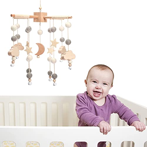 Baby Mobile for Crib Star Moon Boho Decor