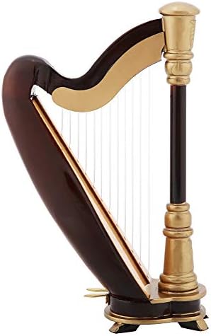Joyzan Miniature Harp Decor Figurine Wood Display Ornament