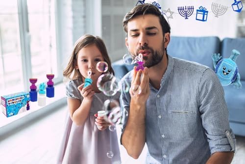 The Dreidel Company Hanukkah Neon Bubble Maker Pack of 12