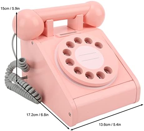 Wooden Simulation Retro Dial Phone for Kids