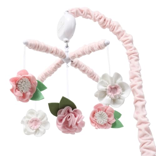 Peanutshell Pink Floral Crib Mobile with 12 Lullabies