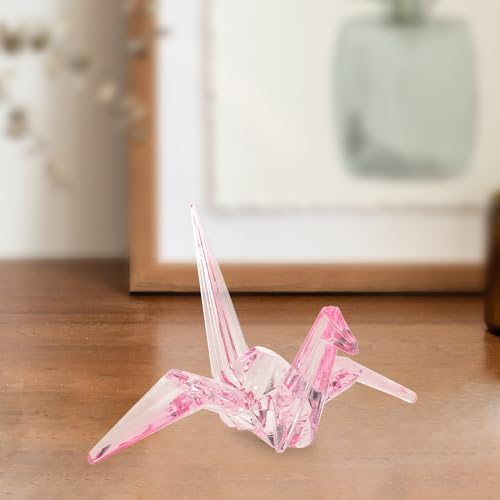 Acrylic Origami Crane Decor Sculpture Figurine