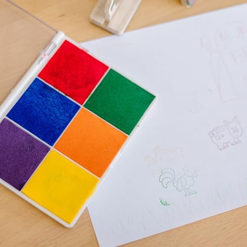 Melissa Doug Rainbow Stamp Pad with 6 Washable Inks