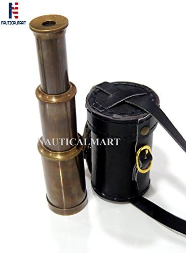NauticalMart Brass Telescope 6 with Leather Case 1