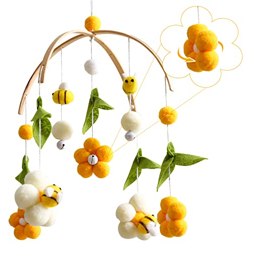 Oessuf Boho Baby Crib Mobile with Soft Sounds