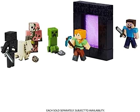 Minecraft Creeper Action Figure with Portal Piece and Accessory