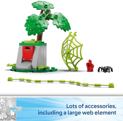 LEGO Marvel Spidey and His Amazing Friends Spin and Electro Dinosaur Vehicle Chase