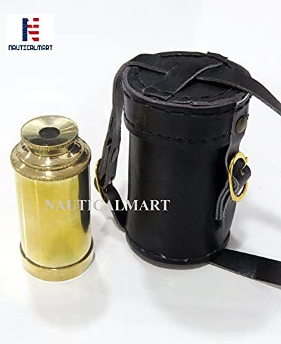 NauticalMart Brass Telescope 6 with Leather Case