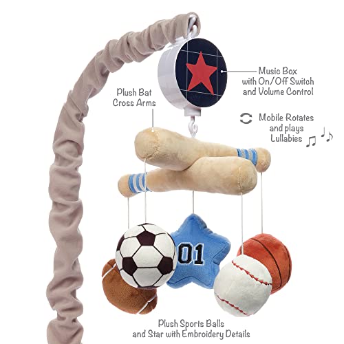 Lambs Ivy Baby Sports Musical Crib Mobile - Gray