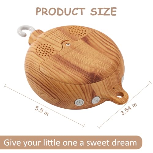 Baby Mobile Rotary Music Box with Imitation Wood