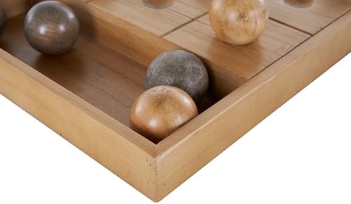 Deco 79 Brown Wood Board Game Set with 9 Balls