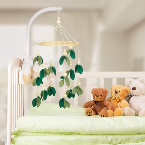 Wenqik Baby Crib Mobile Green Leaf Forest Decor