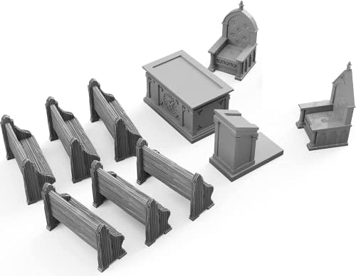 3DEGOS Church Chapel Furniture Set for DD and RPG