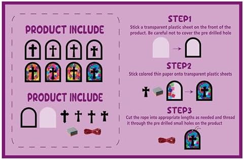 24 Piece Religious Cross Craft Kit DIY Art Supplies
