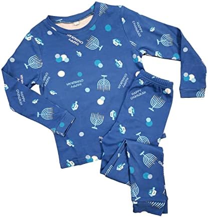 Rite Lite Hanukkah Pajamas for Kids with Menorah and Dreidel Design