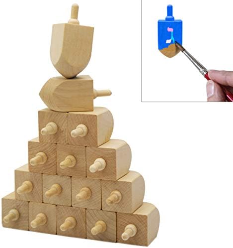 The Dreidel Company Hanukkah Wooden Dreidel 3 Inch DIY Set