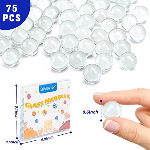 75PCS Clear Glass Marbles for Vases and Decor