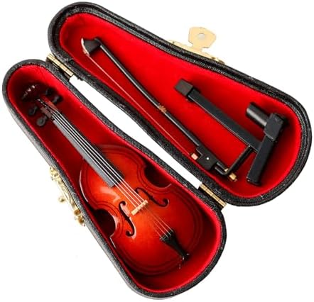 Wooden Mini Double Bass with Stand and Case