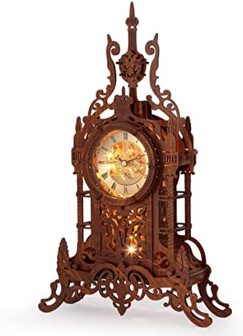 LED 3D Wood Puzzle Clock Tower DIY Decor Kit