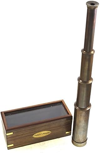 Captains Brass Telescope with Antique Finish 15 Inch Extended