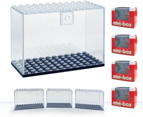 Minifigure Display Cases 4 Pack Acrylic Box