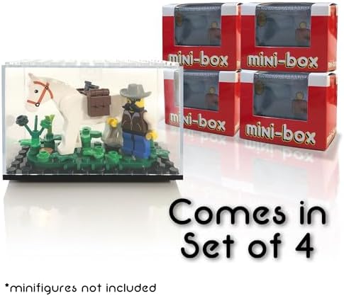 Minifigure Display Cases 4 Pack Acrylic Box
