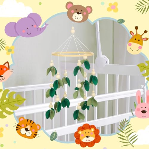 Wenqik Baby Crib Mobile Green Leaf Forest Decor
