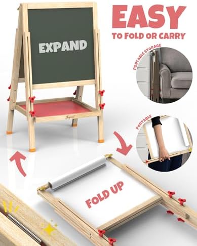 JOYOOSS Adjustable Art Easel for Kids 4-8 Years