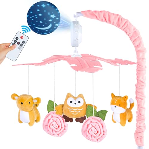 Baby Crib Mobile with Music Lights and Remote Control