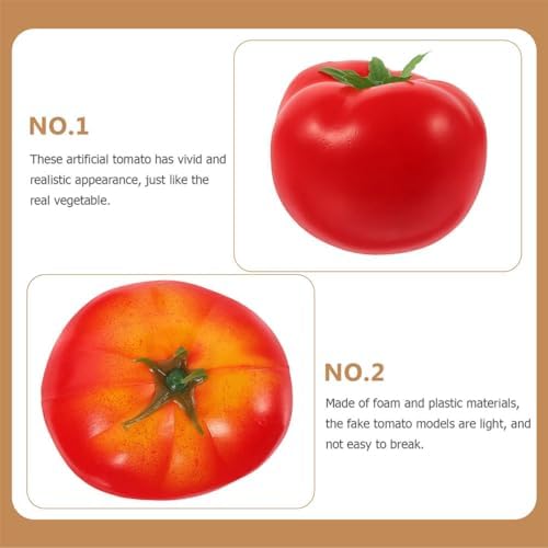 Homoyoyo 6pcs Realistic Fake Tomatoes for Home Kitchen Photography