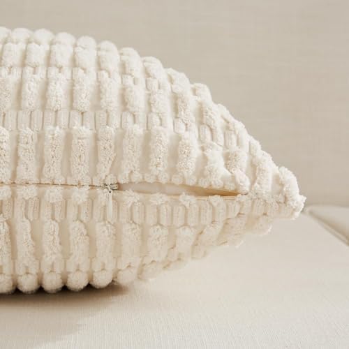 Soft Plush Striped Corduroy Throw Pillow Covers