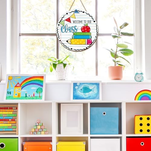 Colorful Welcome Classroom Door Hanger Sign
