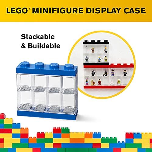 Room Copenhagen LEGO Minifigure Display Case Stackable 4 Stud Bright Blue