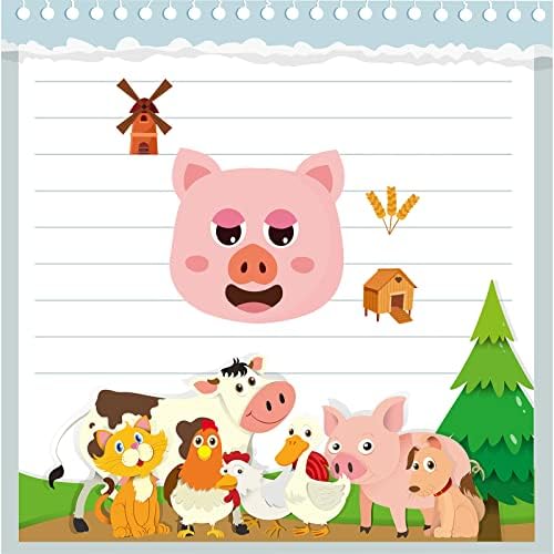 24 Sheets Farm Animal Face Sticker Sheets for Kids