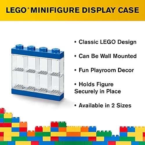Room Copenhagen LEGO Minifigure Display Case Stackable 4 Stud Bright Blue