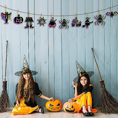 JOYIN Halloween Rainbow Scratch Art Craft Kit 72 Pieces