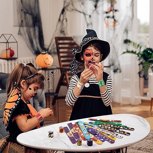Halloween Slap Bracelets for Kids 72pcs Set