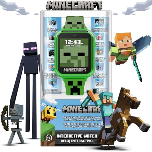 Minecraft Kids Smartwatch with LED Screen and Custom Watch Faces