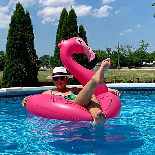 HIWENA Flamingo Pool Float Tube for Adults and Kids