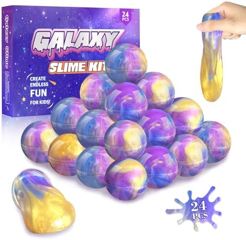 24 Pack Galaxy Slime Party Favors for Kids