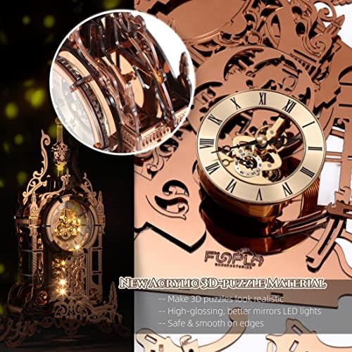 FUNPOLA 3D Puzzle LED Clock Desktop Decor
