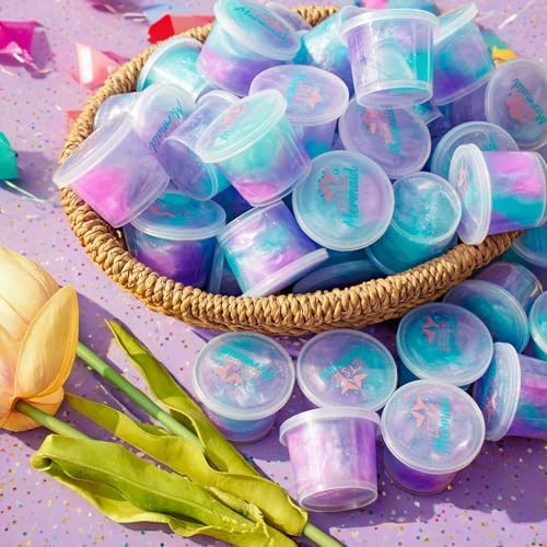 100 Pack Mermaid Slime Cups for Kids