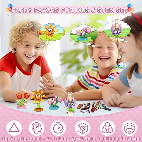 36 Packs Flower Building Blocks for Kids Classroom and Party Favors