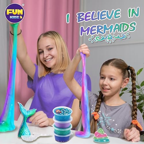 Summer Mermaid Slime Kit for Kids 8-12 DIY Toy