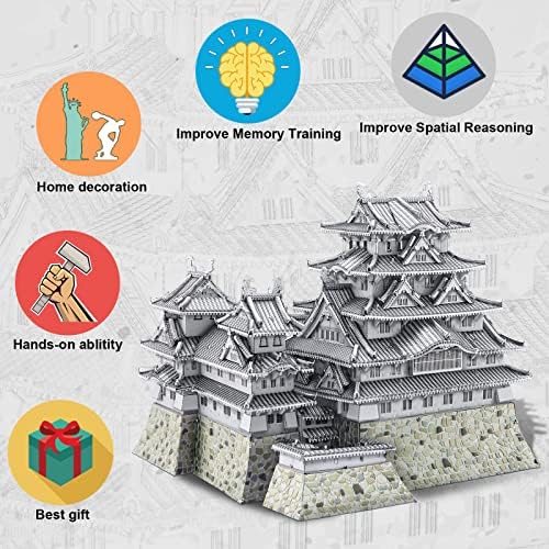 Piececool 3D Metal Puzzle - Himeji Castle Model Kit for Adults